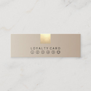 Elegant modern pasteel beige gradiënt Gold Loyalt Mini Visitekaartje