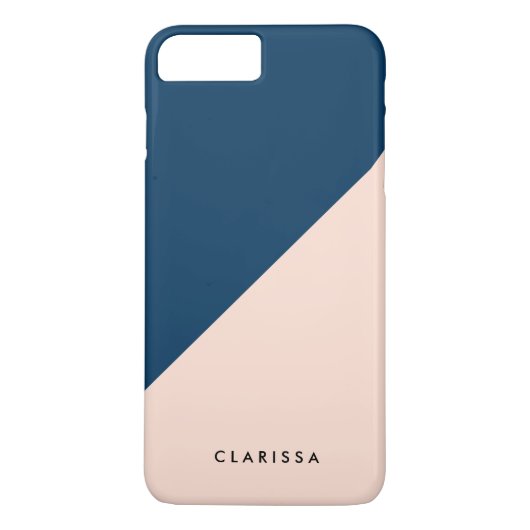 elegant modern pastel peach navy blue kleurenblok Case-Mate iPhone case (Achterkant)