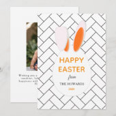 Elegant Modern Patterns Happy Easter Photo Feestdagenkaart (Voorkant / Achterkant)