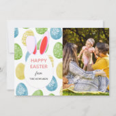 Elegant Modern Patterns Happy Easter Photo Feestdagenkaart (Voorkant)