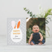 Elegant Modern Patterns Happy Easter Photo Feestdagenkaart (Staand voorkant)