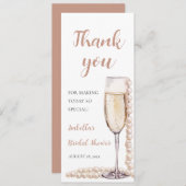 Elegant Modern Pearls en Prosecco Vrijgezellenfees Menu (Voorkant / Achterkant)