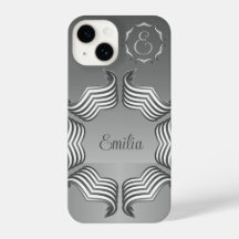 Elegant Modern Peking Heart Monogram iPhone 14 Ca