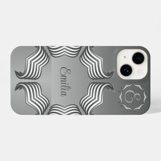 Elegant Modern Peking Heart Monogram iPhone 14 Ca iPhone Hoesje (Achterkant horizontaal)