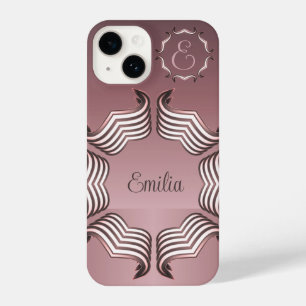 Elegant Modern Peking Heart Monogram iPhone 14 Hoesje