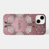 Elegant Modern Peking Heart Monogram iPhone Hoesje (Achterkant horizontaal)