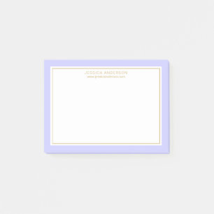 Elegant Modern Periwinkle Gold Border Gepersonalis Post-it® Notes