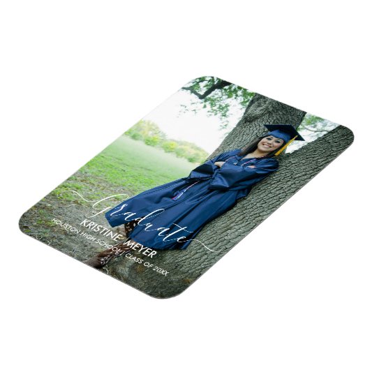 Elegant Modern Photo Afstuderen Magneet (Linkerzijde)