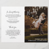 Elegant Modern Photo Budget Folded Wedding Program (Voorkant)