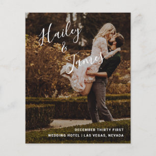 Elegant modern Photo Budget Wedding Programme Flyer