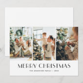 Elegant Modern Photo Collage Merry-kerstkaarten Feestdagenkaart (Voorkant / Achterkant)