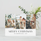 Elegant Modern Photo Collage Merry-kerstkaarten Feestdagenkaart (Staand voorkant)