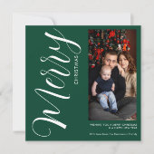Elegant Modern Photo Holiday Invitation | Merry Kaart (Voorkant)