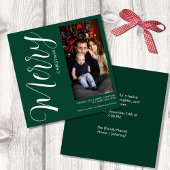 Elegant Modern Photo Holiday Invitation | Merry Kaart