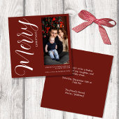 Elegant Modern Photo Holiday Invitation | Merry Kaart