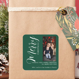 Elegant Modern Photo Holiday Tag | Merry Christmas