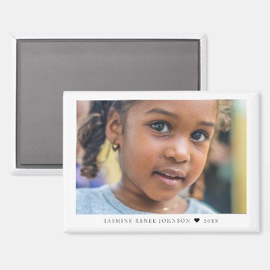 Elegant Modern Photo Name Magneet (Voorkant / Achterkant)