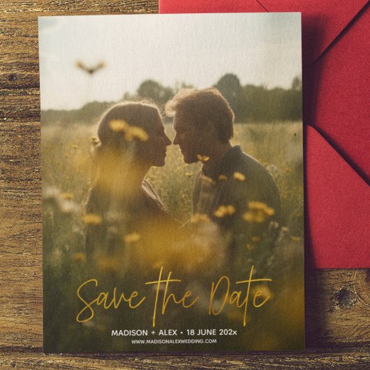 Elegant Modern Photo Save the Date Kaart