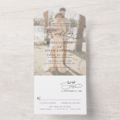 Elegant Modern Photo Wedding All In One Uitnodiging (Binnen)