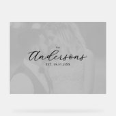 Elegant Modern Photo Wedding Guest Signing Board (Recto)