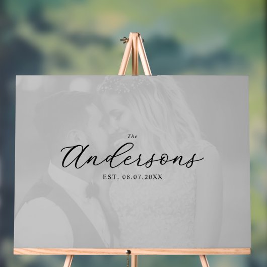 Elegant Modern Photo Wedding Guest Signing Board (Neutre)