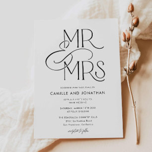 Elegant Modern Photo Wedding Invitation Kaart