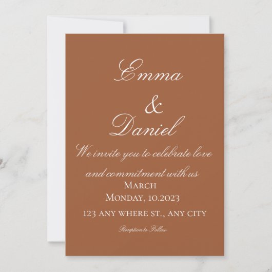 Elegant Modern Photo Wedding Invitation Kaart (Voorkant)