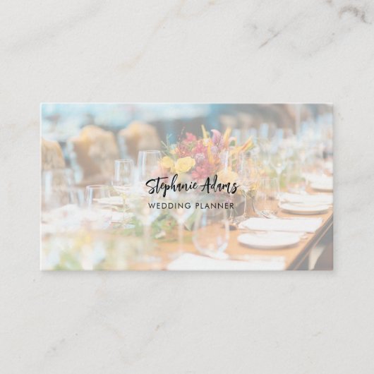 Elegant Modern Photo Wedding Planner Visitekaartje (Voorkant)