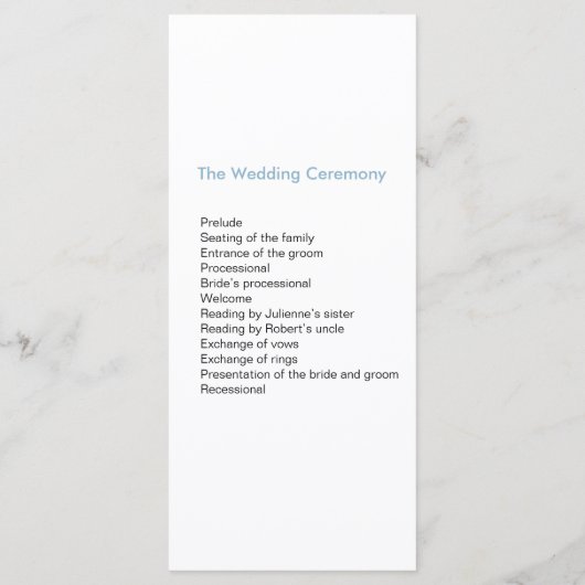 Elegant modern Photo Wedding Program Programma (Achterkant)