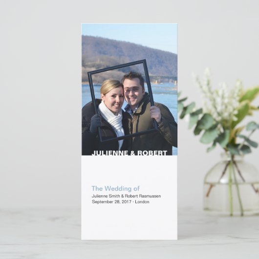 Elegant modern Photo Wedding Program Programma (Staand voorkant)