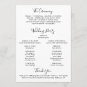 Elegant Modern Photo Wedding Programma (Achterkant)