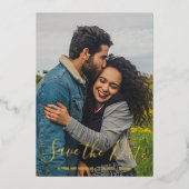 Elegant Modern Photo Wedding Save the Date Folie Uitnodiging (Voorkant)