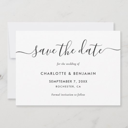 Elegant Modern Photo Wedding Save the Date Kaarten (Voorkant)