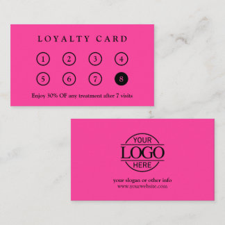 Elegant Modern Pink Branded Company Business Logo Klantenkaartje