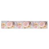 Elegant Modern Pink Floral Lange Tafelloper (Horizontaal)