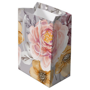 Elegant Modern Pink Floral   Medium Cadeauzakje