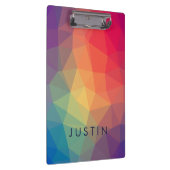 Elegant modern polygonaal gekleurd voeg jouw naam klembord (Rechts)