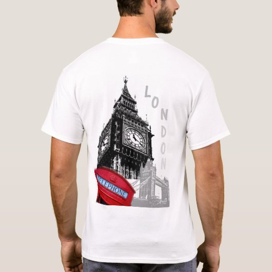 Elegant Modern Pop Art London Big Ben Clock T-shirt (Achterkant)