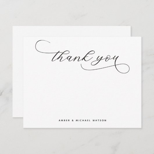 Elegant modern Premium - Dank u wel script Notitiekaartje (Voorkant / Achterkant)