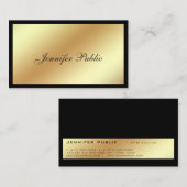 Elegant Modern Professional Black Gold Plain Visitekaartje (Voorkant / Achterkant)