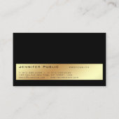 Elegant Modern Professional Black Gold Plain Visitekaartje (Achterkant)