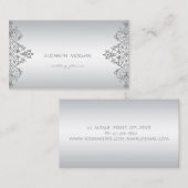 Elegant modern Professional Charming Silver Lace Visitekaartje (Voorkant / Achterkant)