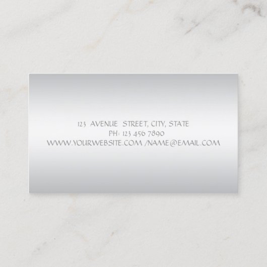 Elegant modern Professional Charming Silver Lace Visitekaartje (Achterkant)