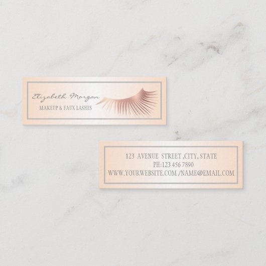 Elegant Modern Professional Faux Lashes, Lijst Mini Visitekaartje