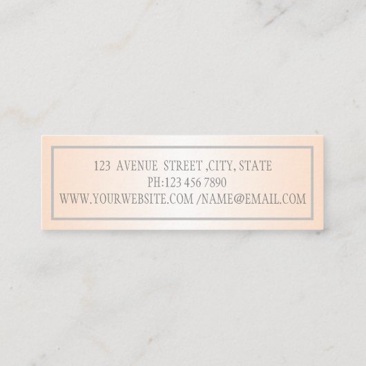 Elegant Modern Professional Faux Lashes, Lijst Mini Visitekaartje (Achterkant)