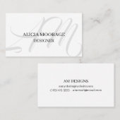 Elegant modern Professional Monogram Visitekaartje (Voorkant / Achterkant)