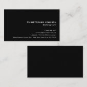 Elegant modern Professional Plain Black Minimalist Visitekaartje (Voorkant / Achterkant)
