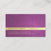 Elegant modern Professional Red Violet Gold Plain Visitekaartje (Achterkant)