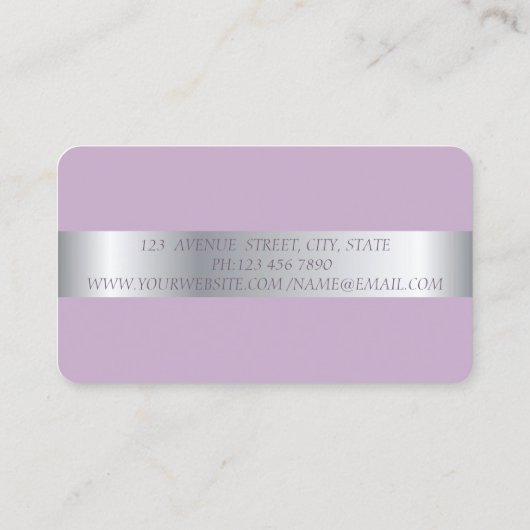 Elegant Modern Professional Silver Glitter Lashes Visitekaartje (Achterkant)