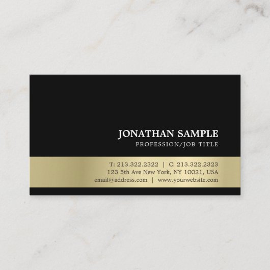 Elegant modern, professioneel, creatief Gold-desig Visitekaartje (Voorkant)